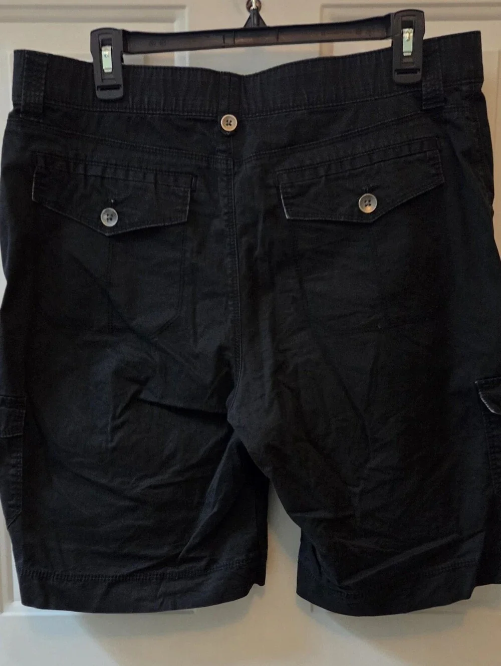 Lee Women's Black Cargo Shorts with Button Flap Pockets